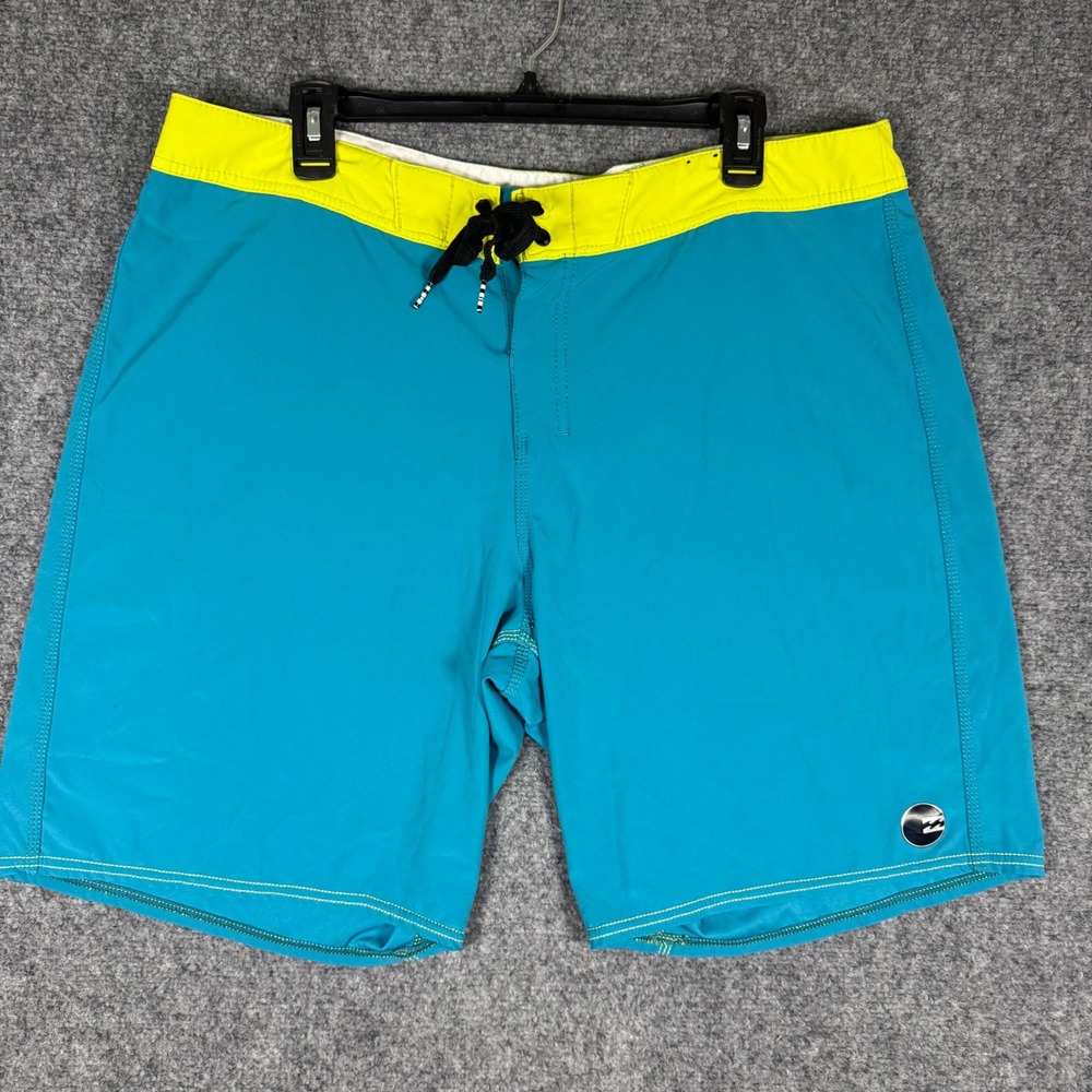Billabong‎ Platinum X PX3 Board Shorts Mens 36 Blue Yellow Performance Stretch
